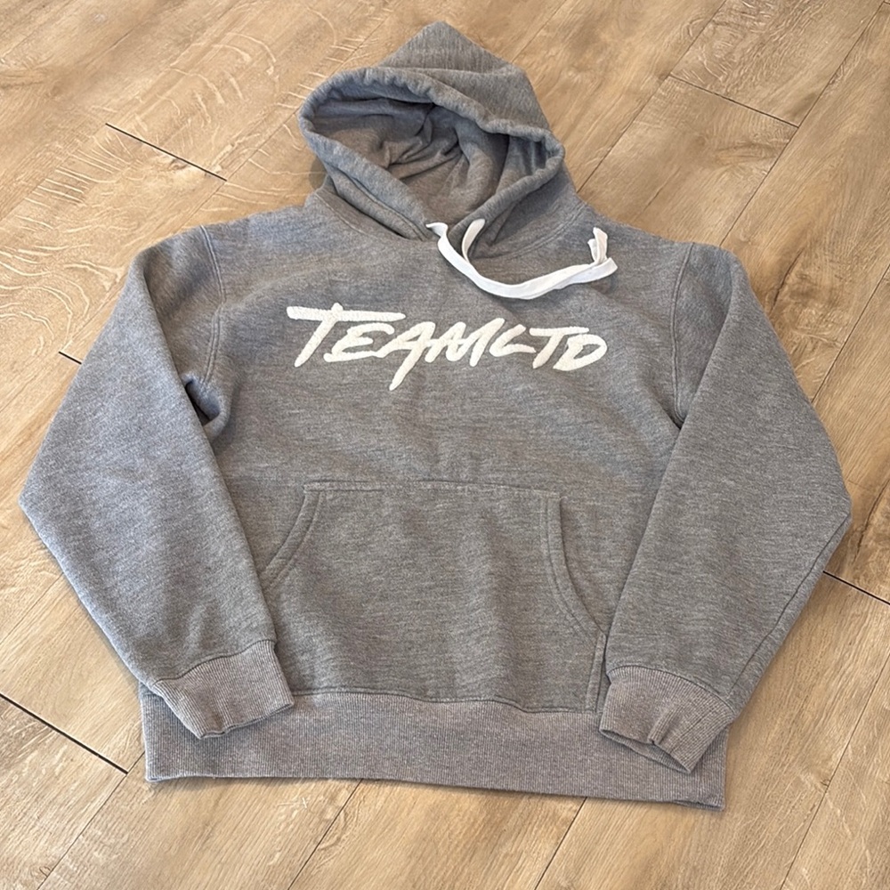 TEAM LTD Hoodie Size Small Grey White Royal Distributing